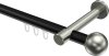10213625-102939 Innenlauf Gardinenstange Aluminium / Metall 20 mm Ø PRESTIGE - Luino Schwarz / Edelstahl-Optik