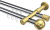 10213626-101238 Innenlauf Gardinenstange Aluminium / Metall 20 mm Ø 2-läufig PRESTIGE - Luino Chrom / Messing-Optik