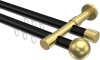 10213626-102938 Innenlauf Gardinenstange Aluminium / Metall 20 mm Ø 2-läufig PRESTIGE - Luino Schwarz / Messing-Optik
