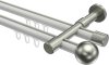 10213626-103239 Innenlauf Gardinenstange Aluminium / Metall 20 mm Ø 2-läufig PRESTIGE - Luino Weiß / Edelstahl-Optik
