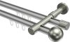 10213626-103339 Innenlauf Gardinenstange Aluminium / Metall 20 mm Ø 2-läufig PRESTIGE - Luino Silbergrau / Edelstahl-Optik