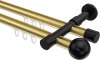 10213626-103829 Innenlauf Gardinenstange Aluminium / Metall 20 mm Ø 2-läufig PRESTIGE - Luino Messing-Optik / Schwarz