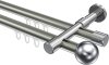 10213626-103912 Innenlauf Gardinenstange Aluminium / Metall 20 mm Ø 2-läufig PRESTIGE - Luino Edelstahl-Optik / Chrom