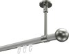 10213633-103239 Innenlauf Gardinenstange Aluminium / Metall 20 mm Ø SONETTE - Luino Weiß / Edelstahl-Optik