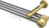 10213646-101238 Innenlauf Gardinenstange Aluminium / Metall 20 mm Ø 2-läufig SITENO - Luino Chrom / Messing-Optik