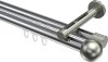 10213646-101239 Innenlauf Gardinenstange Aluminium / Metall 20 mm Ø 2-läufig SITENO - Luino Chrom / Edelstahl-Optik