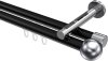 10213646-102912 Innenlauf Gardinenstange Aluminium / Metall 20 mm Ø 2-läufig SITENO - Luino Schwarz / Chrom