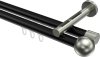 10213646-102939 Innenlauf Gardinenstange Aluminium / Metall 20 mm Ø 2-läufig SITENO - Luino Schwarz / Edelstahl-Optik