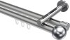 10213646-103312 Innenlauf Gardinenstange Aluminium / Metall 20 mm Ø 2-läufig SITENO - Luino Silbergrau / Chrom