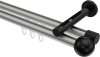 10213646-103329 Innenlauf Gardinenstange Aluminium / Metall 20 mm Ø 2-läufig SITENO - Luino Silbergrau / Schwarz