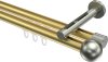 10213646-103839 Innenlauf Gardinenstange Messing-Optik / Edelstahl-Optik 20 mm Ø 2-läufig SITENO - Luino