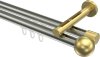 10213646-103938 Innenlauf Gardinenstange Edelstahl-Optik / Messing-Optik 20 mm Ø 2-läufig SITENO - Luino