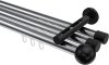 10213647-101229 Innenlauf Gardinenstange Aluminium / Metall 20 mm Ø 3-läufig SITENO - Luino Chrom / Schwarz
