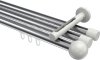 10213647-101232 Innenlauf Gardinenstange Aluminium / Metall 20 mm Ø 3-läufig SITENO - Luino Chrom / Weiß