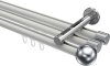 10213647-103212 Innenlauf Gardinenstange Aluminium / Metall 20 mm Ø 3-läufig SITENO - Luino Weiß / Chrom