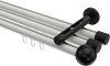 10213647-103229 Innenlauf Gardinenstange Aluminium / Metall 20 mm Ø 3-läufig SITENO - Luino Weiß / Schwarz