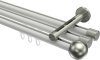 10213647-103239 Innenlauf Gardinenstange Aluminium / Metall 20 mm Ø 3-läufig SITENO - Luino Weiß / Edelstahl-Optik
