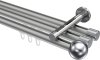 10213647-103312 Innenlauf Gardinenstange Aluminium / Metall 20 mm Ø 3-läufig SITENO - Luino Silbergrau / Chrom