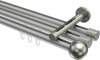 10213647-103339 Innenlauf Gardinenstange Aluminium / Metall 20 mm Ø 3-läufig SITENO - Luino Silbergrau / Edelstahl-Optik