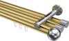 10213647-103812 Innenlauf Gardinenstange Aluminium / Metall 20 mm Ø 3-läufig SITENO - Luino Messing-Optik / Chrom