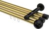 10213647-103829 Innenlauf Gardinenstange Aluminium / Metall 20 mm Ø 3-läufig SITENO - Luino Messing-Optik / Schwarz