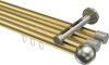 10213647-103839 Innenlauf Gardinenstange Messing-Optik / Edelstahl-Optik 20 mm Ø 3-läufig SITENO - Luino