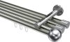 10213647-103912 Innenlauf Gardinenstange Aluminium / Metall 20 mm Ø 3-läufig SITENO - Luino Edelstahl-Optik / Chrom