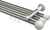 10213647-103932 Innenlauf Gardinenstange Aluminium / Metall 20 mm Ø 3-läufig SITENO - Luino Edelstahl-Optik / Weiß
