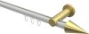 10213711-103238 Innenlauf Gardinenstange Aluminium / Metall 20 mm Ø PLATON - Savio Weiß / Messing-Optik