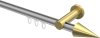 10213711-103338 Innenlauf Gardinenstange Aluminium / Metall 20 mm Ø PLATON - Savio Silbergrau / Messing-Optik