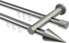 10213712-101239 Innenlauf Gardinenstange Aluminium / Metall 20 mm Ø 2-läufig PLATON - Savio Chrom / Edelstahl-Optik