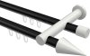 10213712-102932 Innenlauf Gardinenstange Aluminium / Metall 20 mm Ø 2-läufig PLATON - Savio Schwarz / Weiß