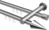 10213712-103312 Innenlauf Gardinenstange Aluminium / Metall 20 mm Ø 2-läufig PLATON - Savio Silbergrau / Chrom