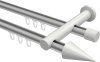 10213712-103332 Innenlauf Gardinenstange Aluminium / Metall 20 mm Ø 2-läufig PLATON - Savio Silbergrau / Weiß