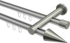 10213712-103339 Innenlauf Gardinenstange Aluminium / Metall 20 mm Ø 2-läufig PLATON - Savio Silbergrau / Edelstahl-Optik