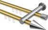 10213712-103812 Innenlauf Gardinenstange Aluminium / Metall 20 mm Ø 2-läufig PLATON - Savio Messing-Optik / Chrom