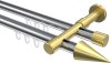 10213726-101238 Innenlauf Gardinenstange Aluminium / Metall 20 mm Ø 2-läufig PRESTIGE - Savio Chrom / Messing-Optik