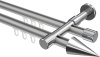 10213726-103312 Innenlauf Gardinenstange Aluminium / Metall 20 mm Ø 2-läufig PRESTIGE - Savio Silbergrau / Chrom