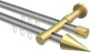 10213726-103338 Innenlauf Gardinenstange Aluminium / Metall 20 mm Ø 2-läufig PRESTIGE - Savio Silbergrau / Messing-Optik