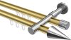 10213726-103812 Innenlauf Gardinenstange Aluminium / Metall 20 mm Ø 2-läufig PRESTIGE - Savio Messing-Optik / Chrom