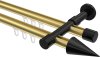 10213726-103829 Innenlauf Gardinenstange Aluminium / Metall 20 mm Ø 2-läufig PRESTIGE - Savio Messing-Optik / Schwarz