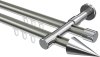10213726-103912 Innenlauf Gardinenstange Aluminium / Metall 20 mm Ø 2-läufig PRESTIGE - Savio Edelstahl-Optik / Chrom