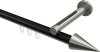 10213745-102939 Innenlauf Gardinenstange Aluminium / Metall 20 mm Ø SITENO - Savio Schwarz / Edelstahl-Optik