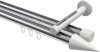 10213746-101232 Innenlauf Gardinenstange Aluminium / Metall 20 mm Ø 2-läufig SITENO - Savio Chrom / Weiß