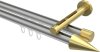 10213746-103338 Innenlauf Gardinenstange Aluminium / Metall 20 mm Ø 2-läufig SITENO - Savio Silbergrau / Messing-Optik