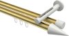 10213746-103832 Innenlauf Gardinenstange Aluminium / Metall 20 mm Ø 2-läufig SITENO - Savio Messing-Optik / Weiß