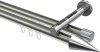 10213746-103912 Innenlauf Gardinenstange Aluminium / Metall 20 mm Ø 2-läufig SITENO - Savio Edelstahl-Optik / Chrom