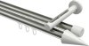 10213746-103932 Innenlauf Gardinenstange Aluminium / Metall 20 mm Ø 2-läufig SITENO - Savio Edelstahl-Optik / Weiß