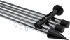 10213747-101229 Innenlauf Gardinenstange Aluminium / Metall 20 mm Ø 3-läufig SITENO - Savio Chrom / Schwarz