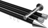 10213747-102912 Innenlauf Gardinenstange Aluminium / Metall 20 mm Ø 3-läufig SITENO - Savio Schwarz / Chrom